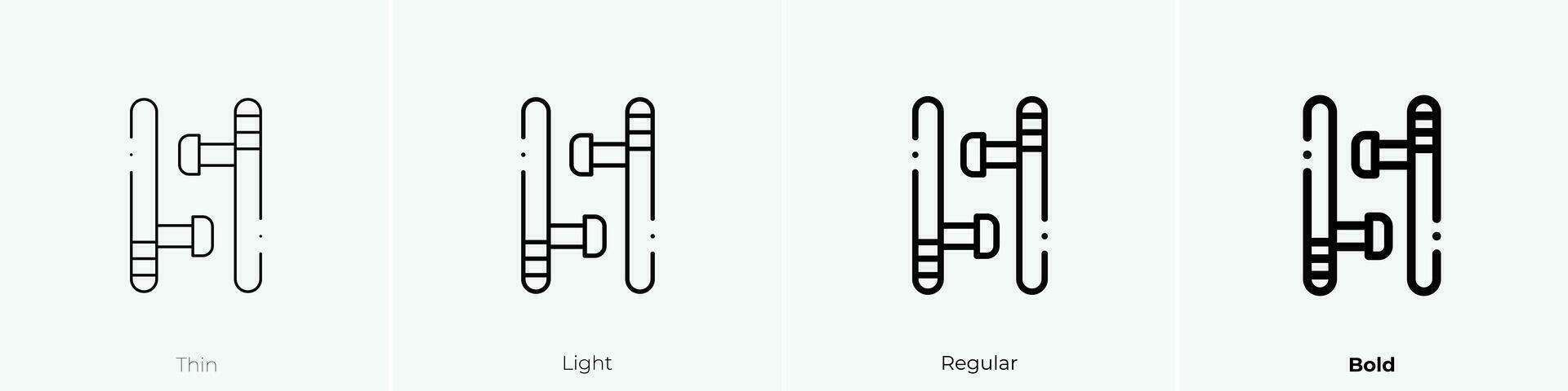 tonfa icoon. dun, licht, regelmatig en stoutmoedig stijl ontwerp geïsoleerd Aan wit achtergrond vector