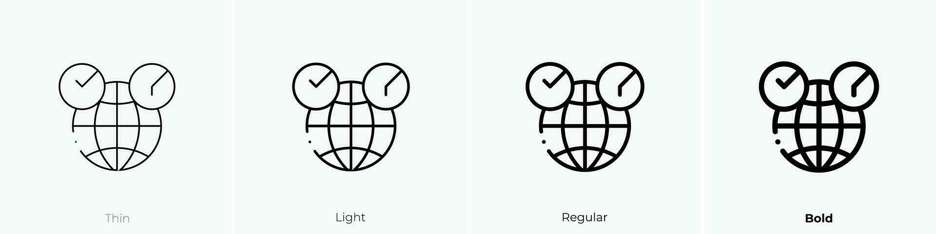 tijd zone icoon. dun, licht, regelmatig en stoutmoedig stijl ontwerp geïsoleerd Aan wit achtergrond vector