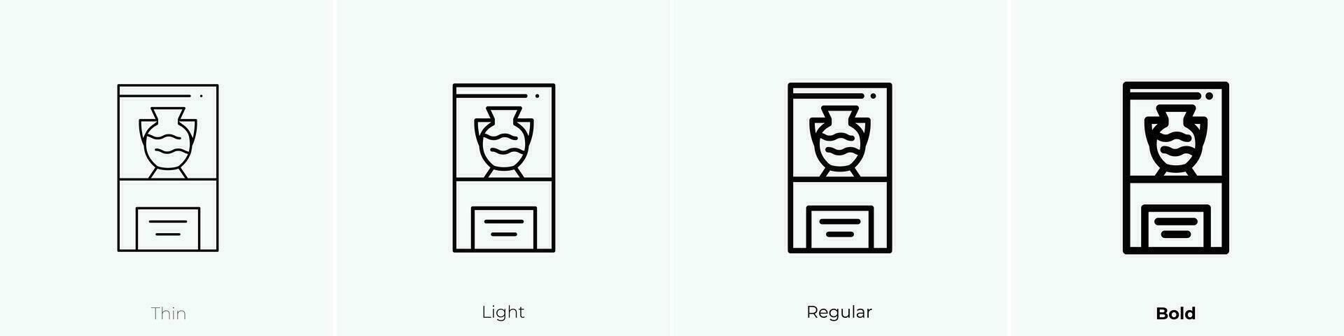 vaas icoon. dun, licht, regelmatig en stoutmoedig stijl ontwerp geïsoleerd Aan wit achtergrond vector