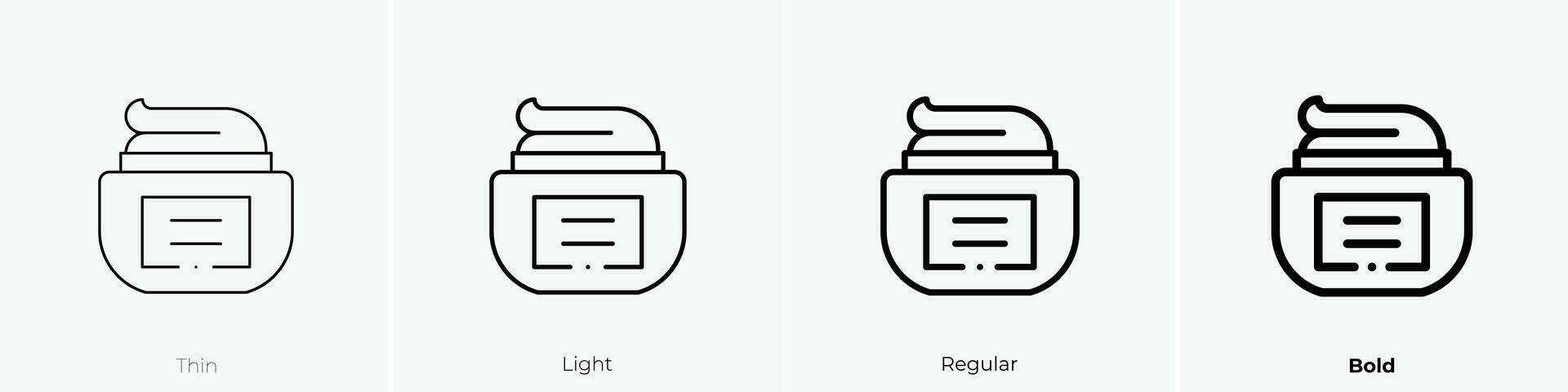 vaseline icoon. dun, licht, regelmatig en stoutmoedig stijl ontwerp geïsoleerd Aan wit achtergrond vector