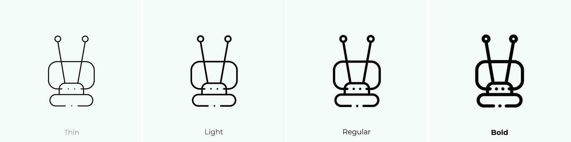 TV antenne icoon. dun, licht, regelmatig en stoutmoedig stijl ontwerp geïsoleerd Aan wit achtergrond vector