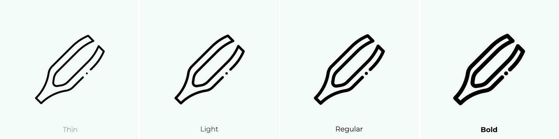 pincet icoon. dun, licht, regelmatig en stoutmoedig stijl ontwerp geïsoleerd Aan wit achtergrond vector