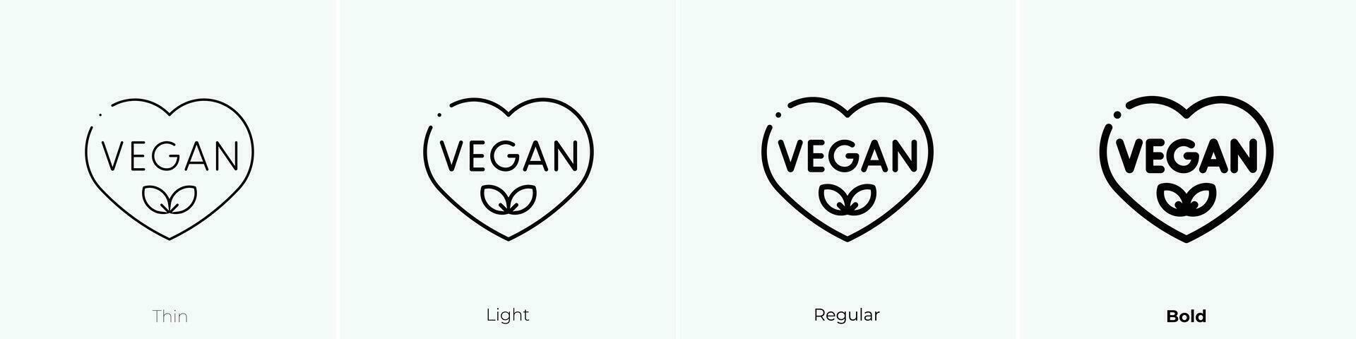 veganistisch icoon. dun, licht, regelmatig en stoutmoedig stijl ontwerp geïsoleerd Aan wit achtergrond vector