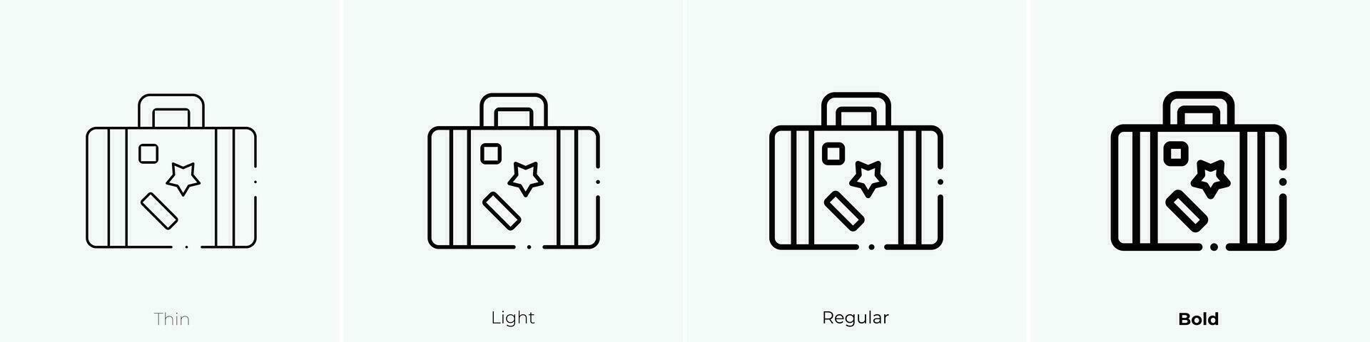 reizen geval icoon. dun, licht, regelmatig en stoutmoedig stijl ontwerp geïsoleerd Aan wit achtergrond vector