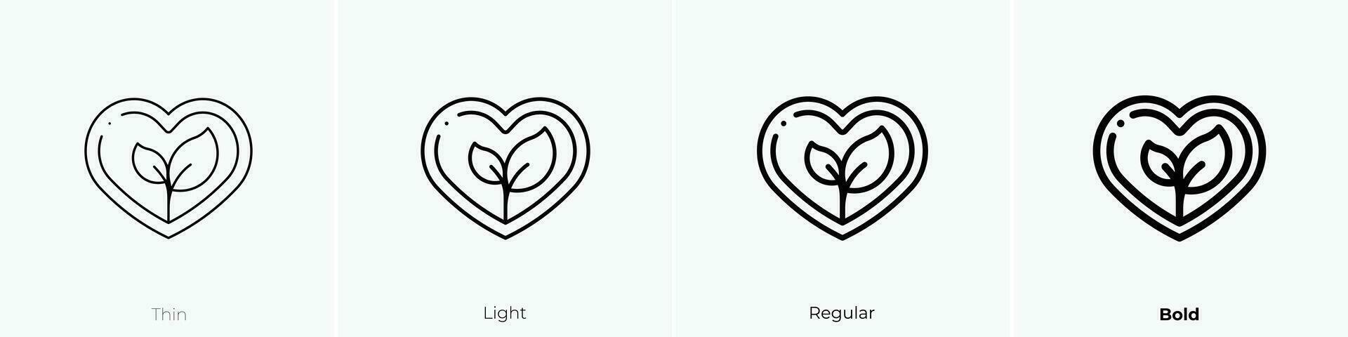 veganistisch icoon. dun, licht, regelmatig en stoutmoedig stijl ontwerp geïsoleerd Aan wit achtergrond vector