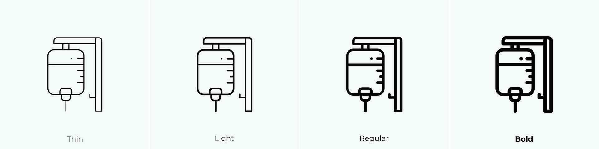 transfusie icoon. dun, licht, regelmatig en stoutmoedig stijl ontwerp geïsoleerd Aan wit achtergrond vector