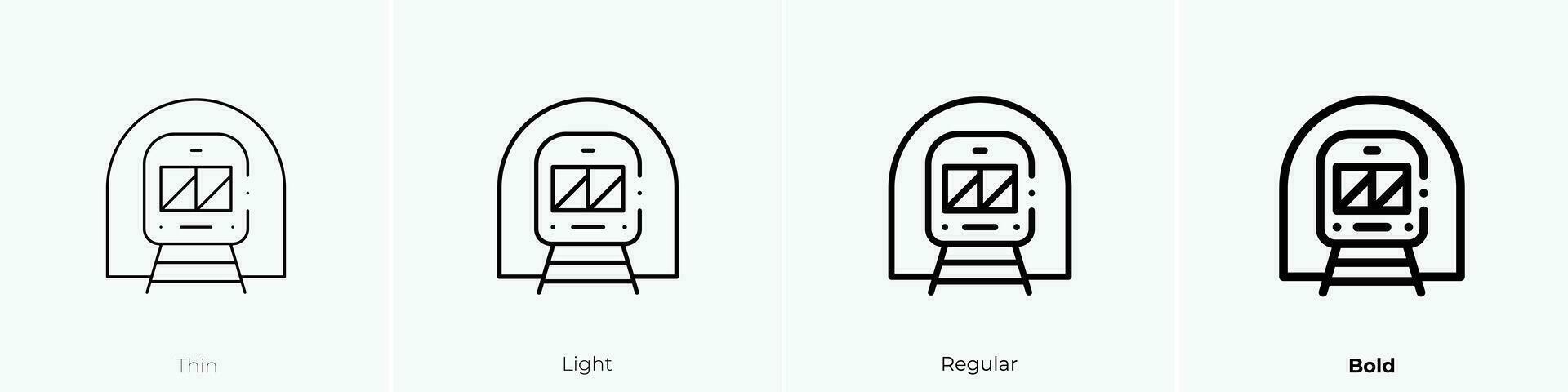 trein icoon. dun, licht, regelmatig en stoutmoedig stijl ontwerp geïsoleerd Aan wit achtergrond vector