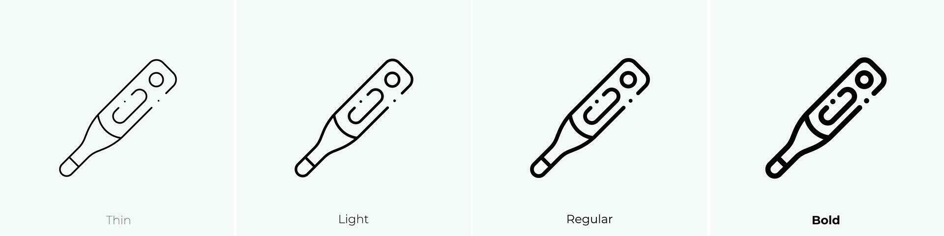 thermometer icoon. dun, licht, regelmatig en stoutmoedig stijl ontwerp geïsoleerd Aan wit achtergrond vector