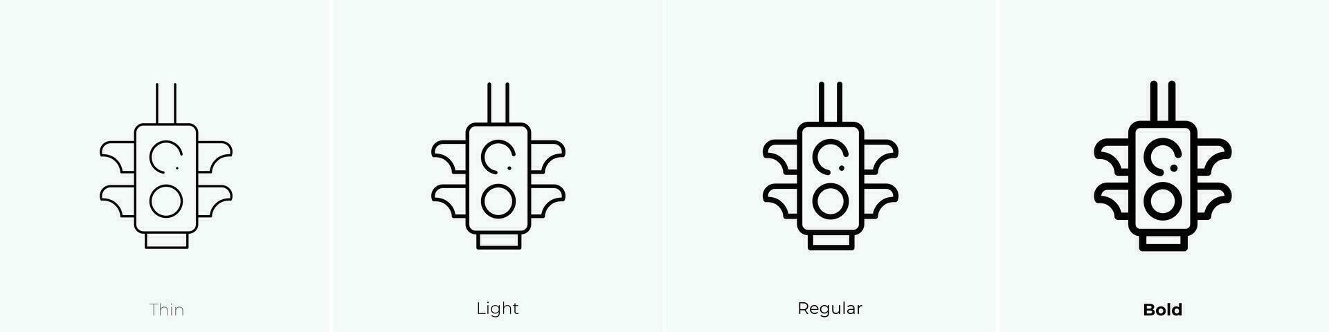 verkeer lichten icoon. dun, licht, regelmatig en stoutmoedig stijl ontwerp geïsoleerd Aan wit achtergrond vector