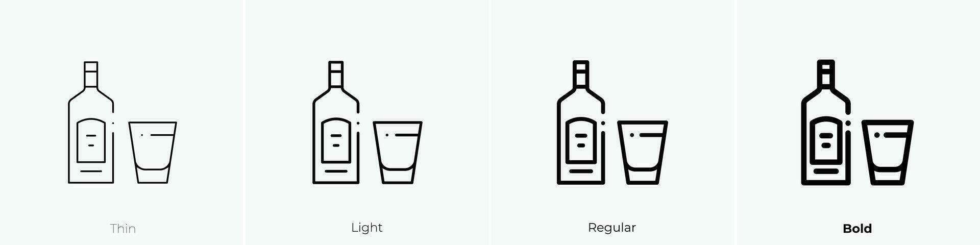 tequila icoon. dun, licht, regelmatig en stoutmoedig stijl ontwerp geïsoleerd Aan wit achtergrond vector