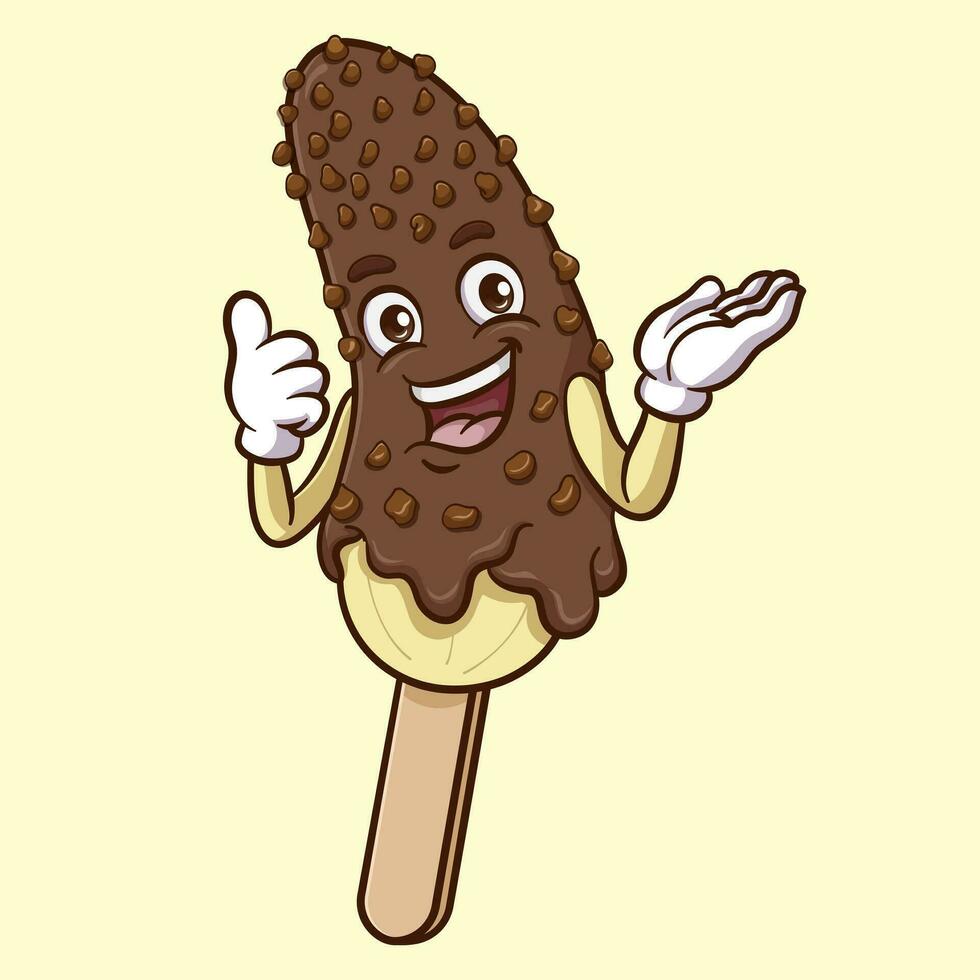 chocola banaan tekenfilm vector illustratie