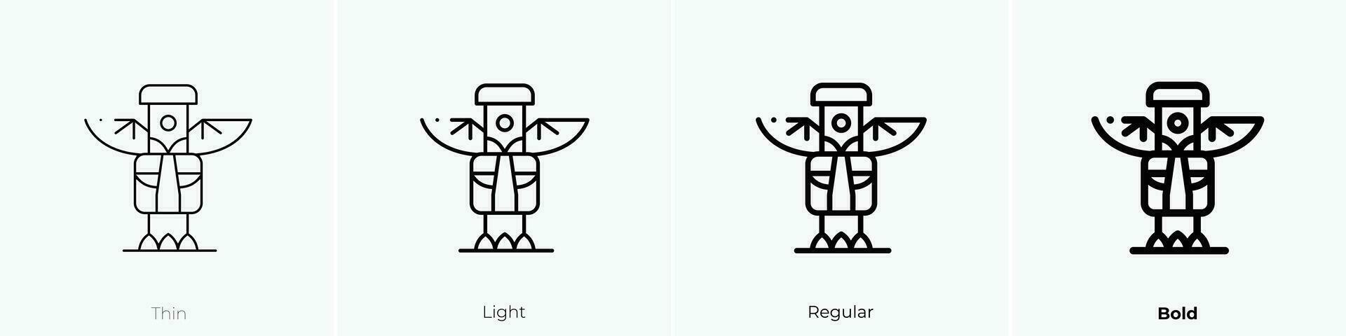 totem icoon. dun, licht, regelmatig en stoutmoedig stijl ontwerp geïsoleerd Aan wit achtergrond vector