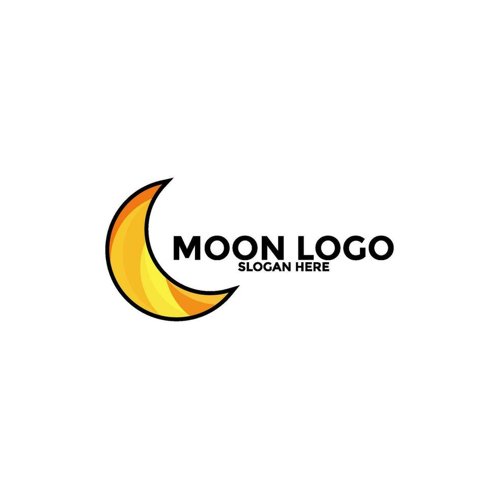 maan logo vector icoon, gemakkelijk maan logo ontwerp sjabloon