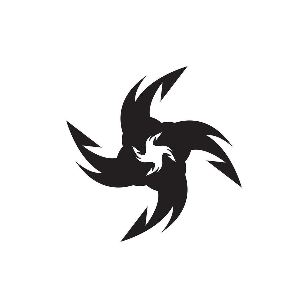 Ninja shuriken logo vector sjabloon