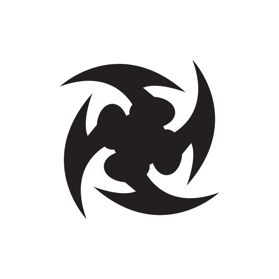 Ninja shuriken logo vector sjabloon