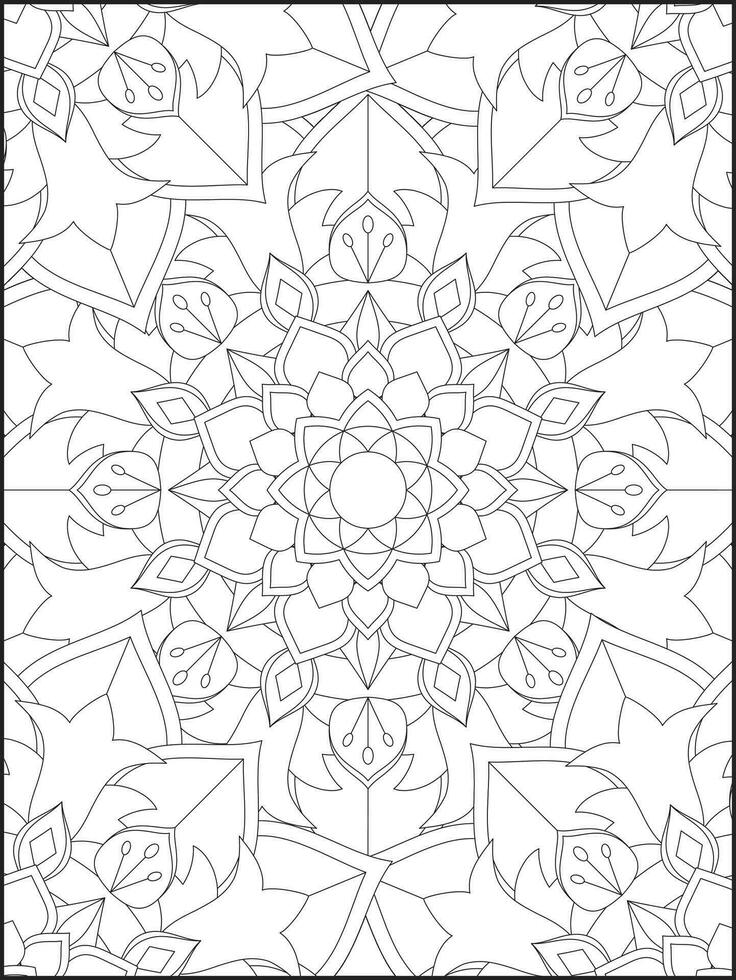 mandala, mandala kleur bladzijde, bloemen mandala kleur bladzijde. bloemen mandala patroon volwassen kleur bladzijde vector