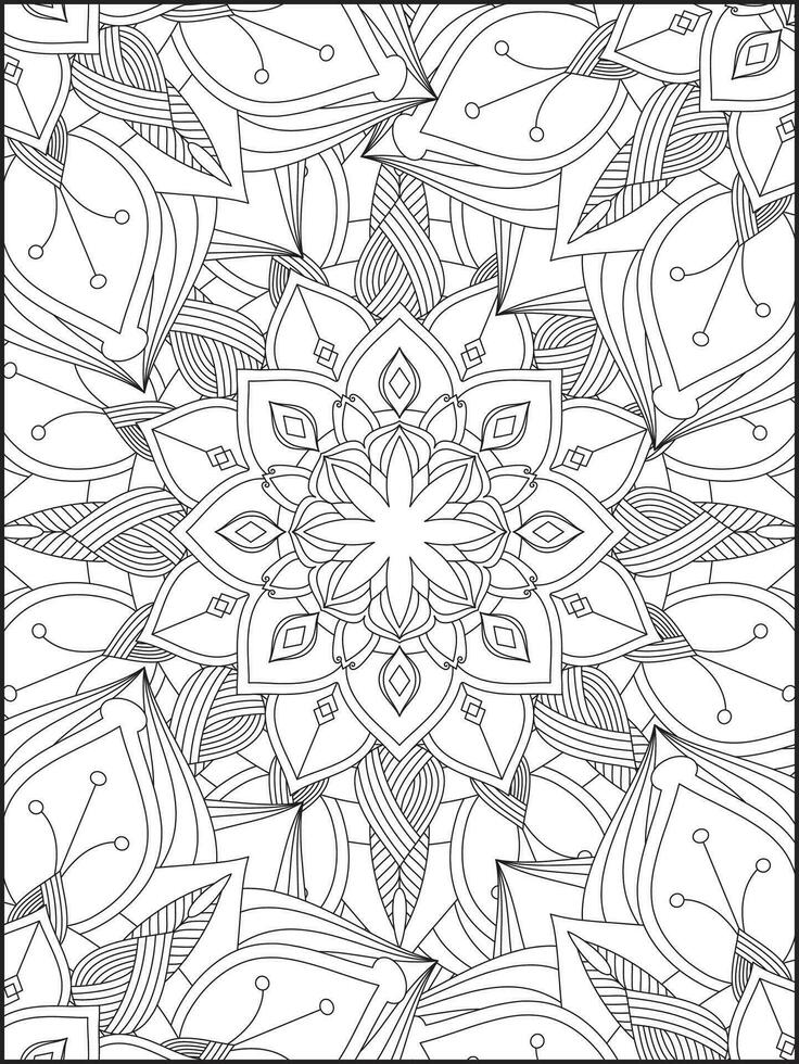 mandala, mandala kleur bladzijde, bloemen mandala kleur bladzijde. bloemen mandala patroon volwassen kleur bladzijde vector