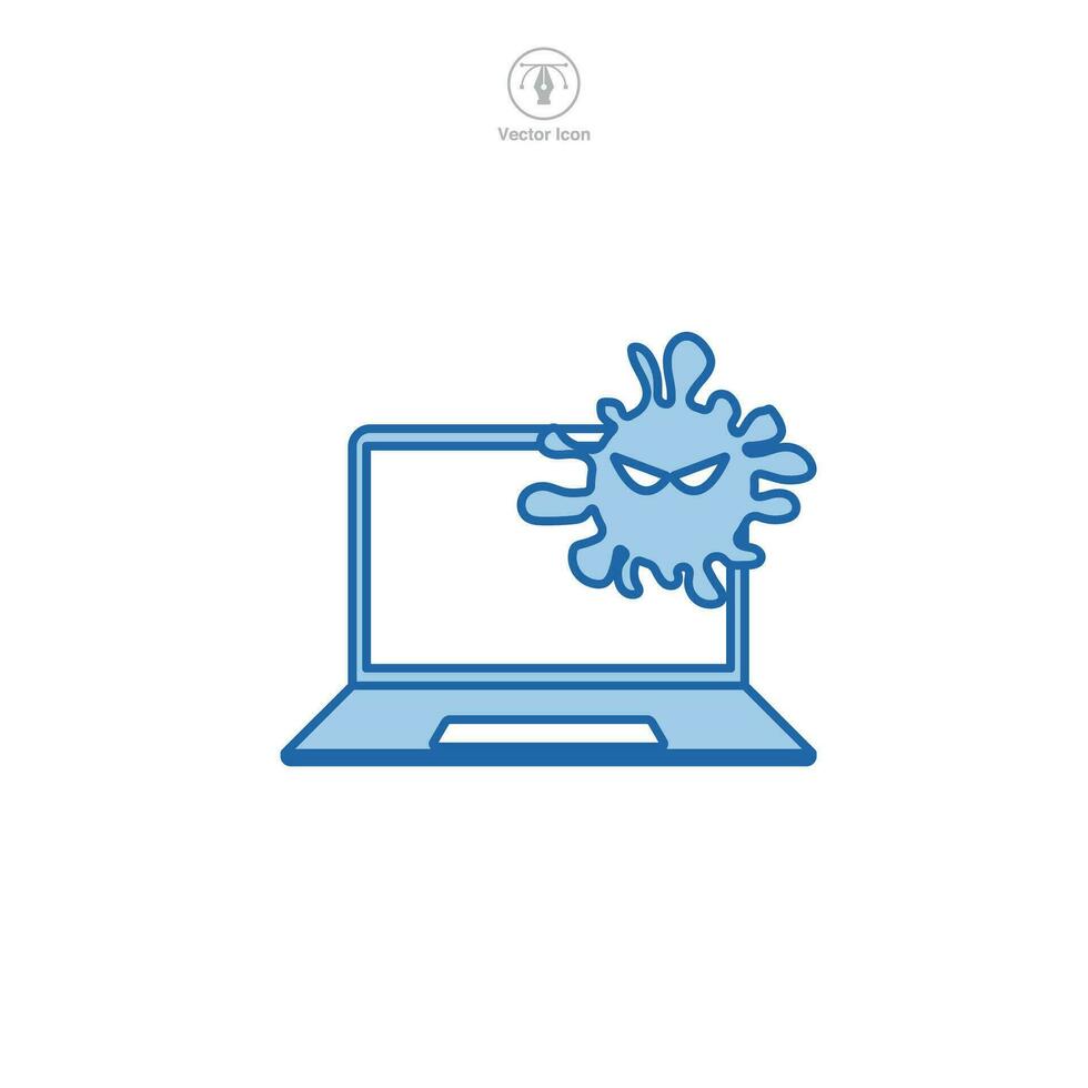 virus computer icoon symbool vector illustratie geïsoleerd Aan wit achtergrond