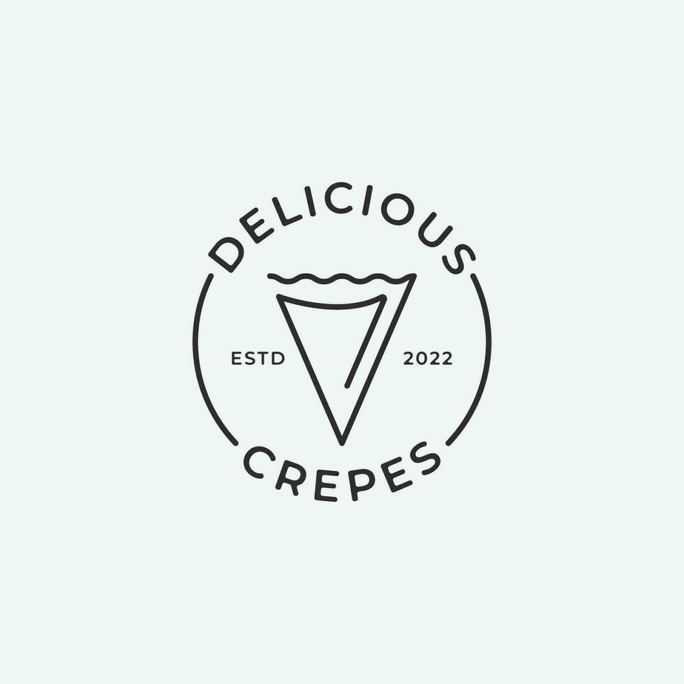 crêpe logo icoon lijn kunst minimalistische ontwerp, pannenkoeken beeld logo illustratie vector