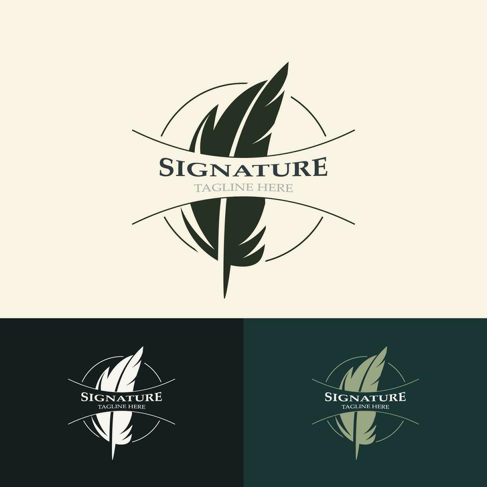 veer en handtekening logo ontwerp minimalistische bedrijf symbool teken sjabloon illustratie vector