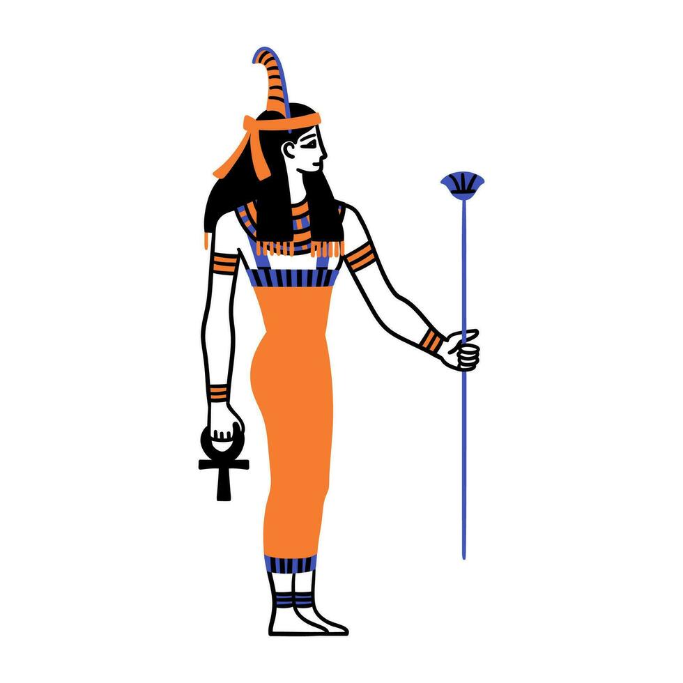 tekenfilm kleur karakter Egyptische god maat. vector
