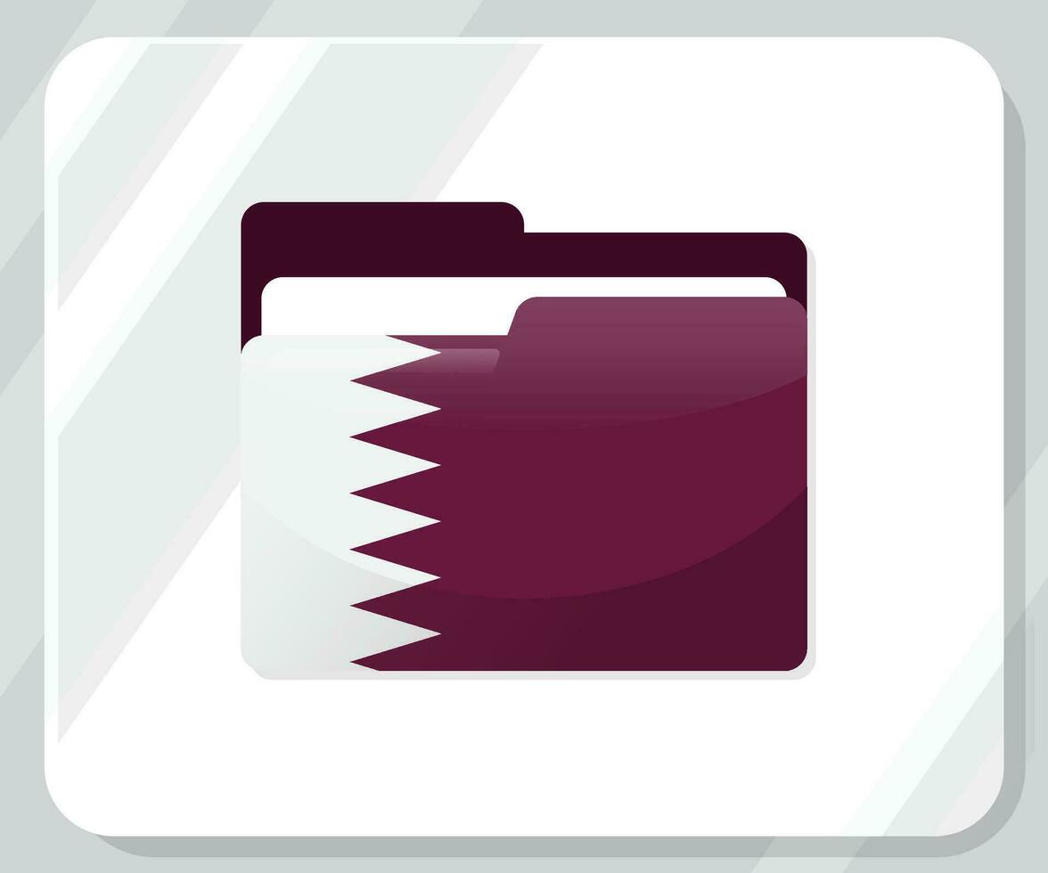 qatar glanzend map vlag icoon vector