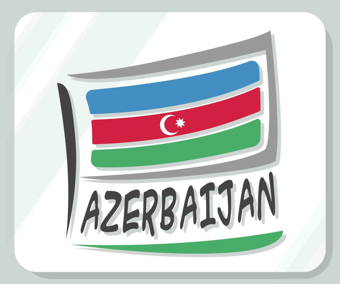 Azerbeidzjan grafisch trots vlag icoon vector