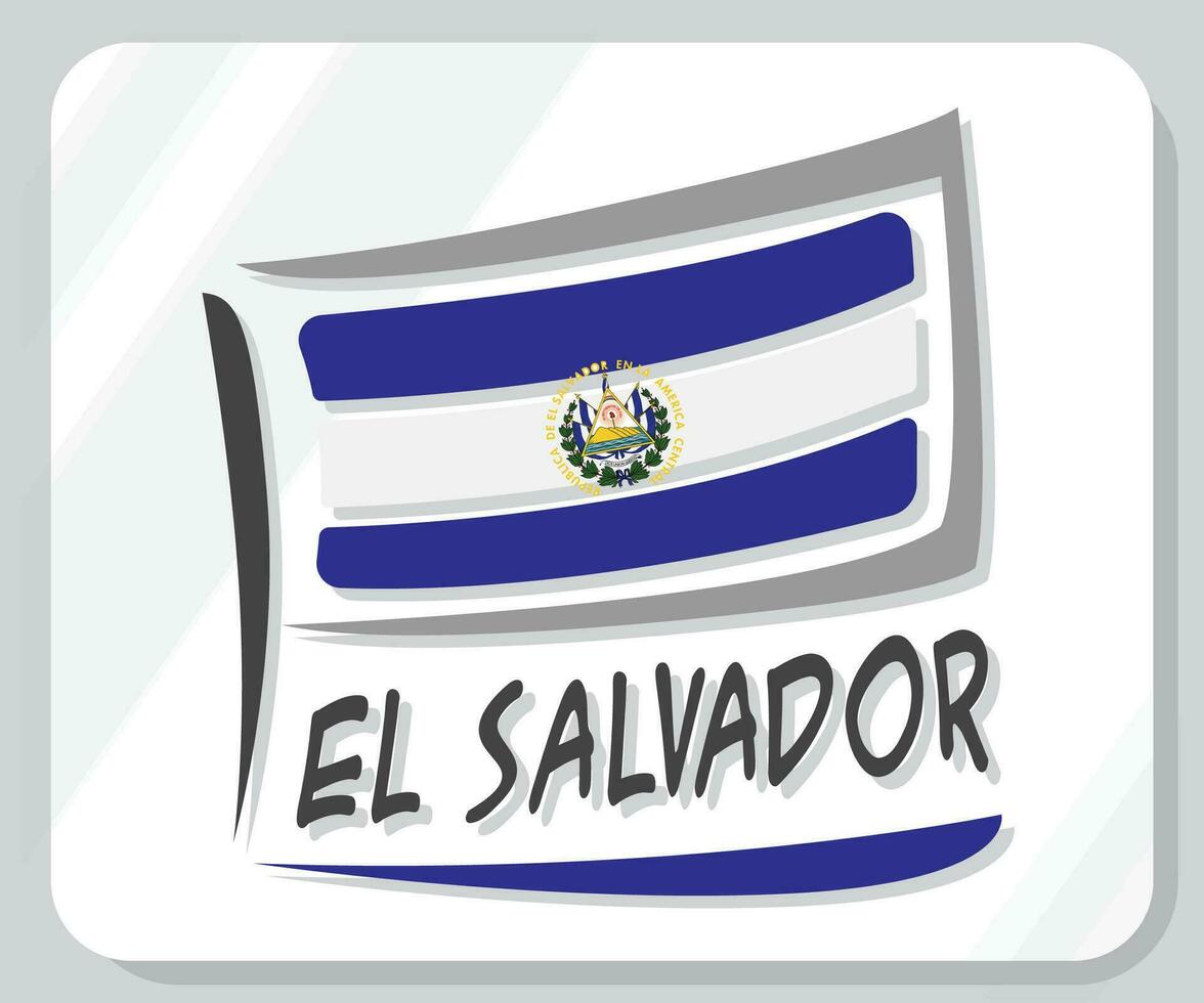 el Salvador grafisch trots vlag icoon vector