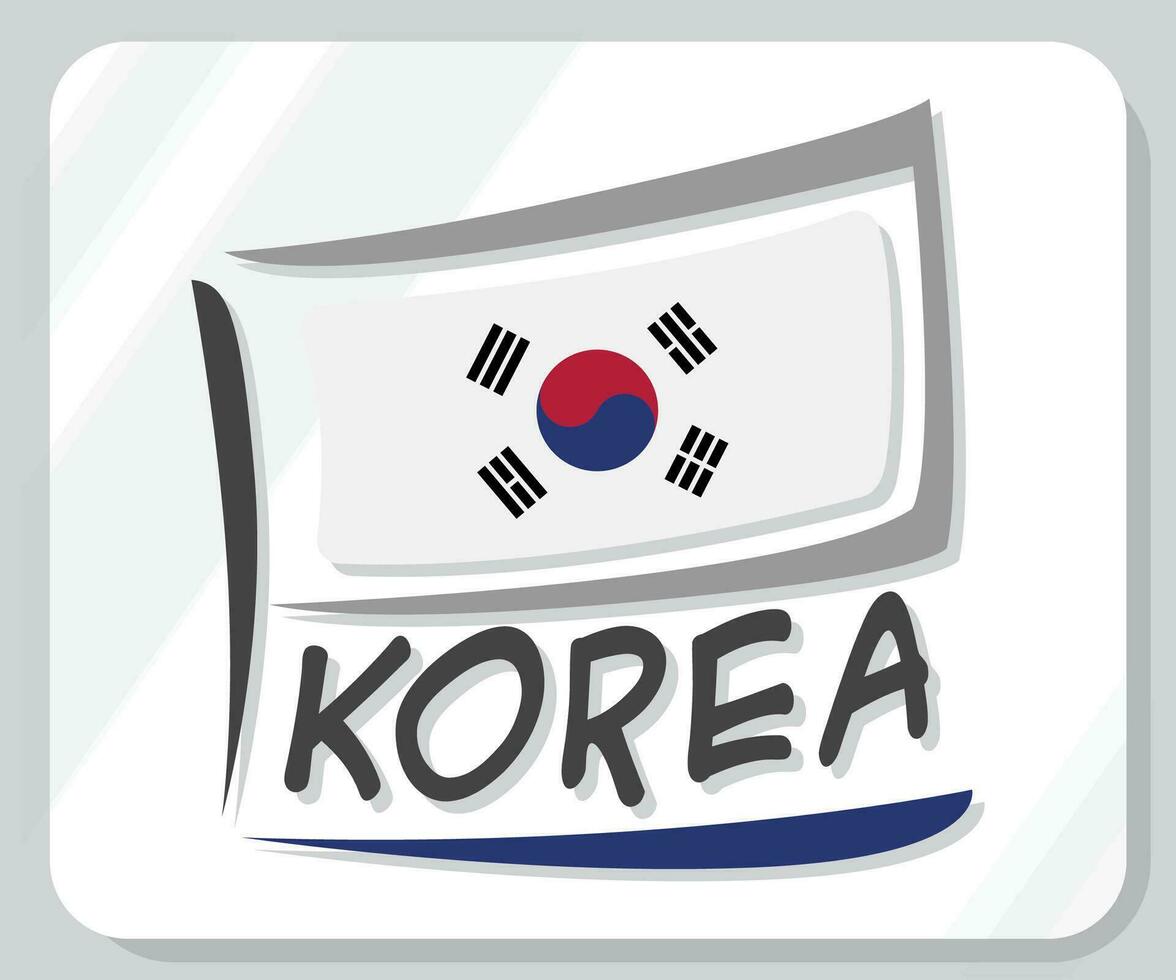 Korea grafisch trots vlag icoon vector