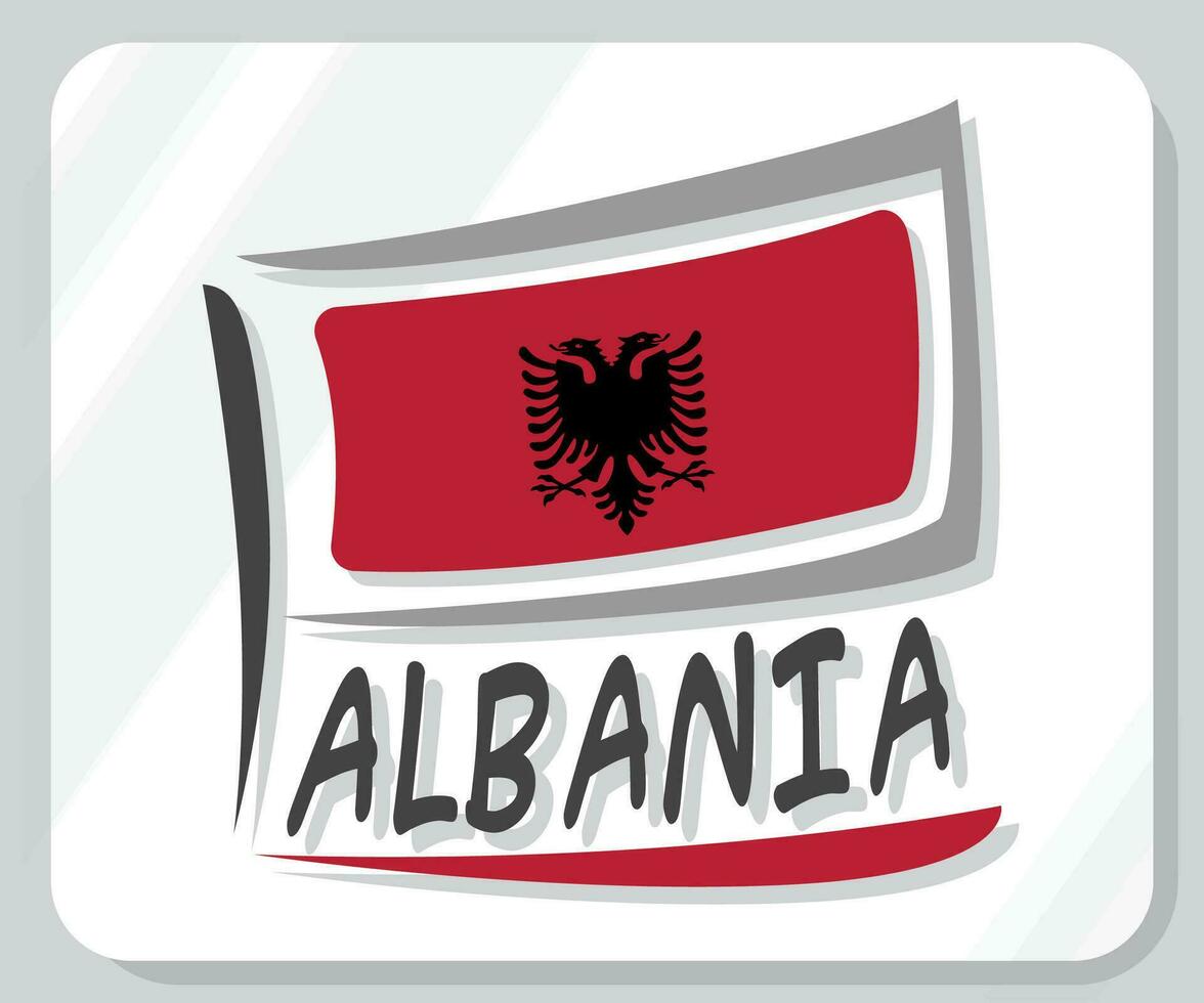 Albanië grafisch trots vlag icoon vector