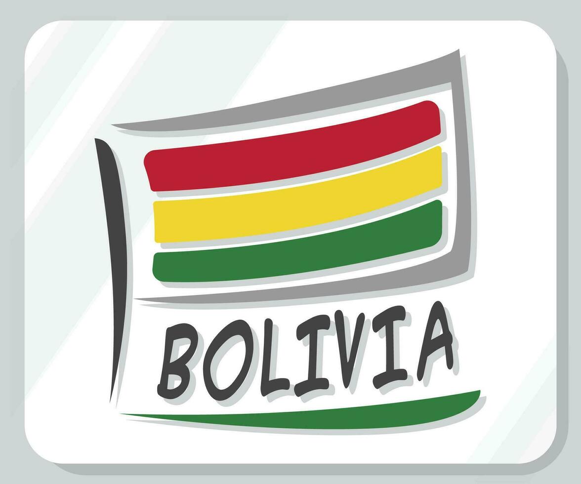 Bolivia grafisch trots vlag icoon vector