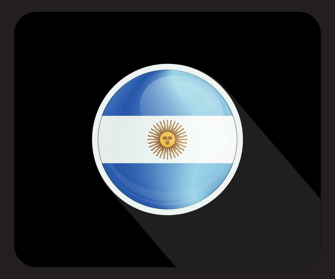 Argentinië glanzend cirkel vlag icoon vector