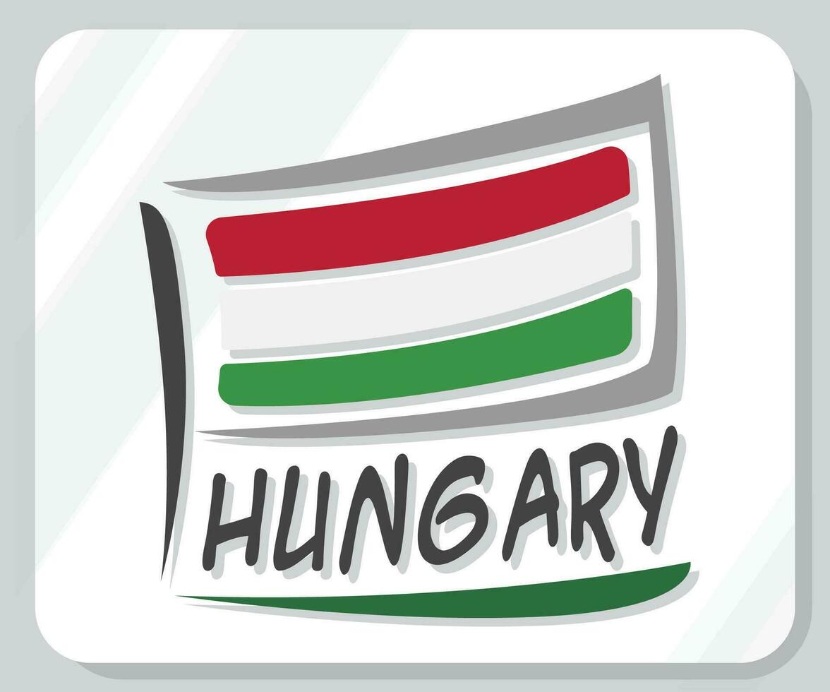 Hongarije grafisch trots vlag icoon vector
