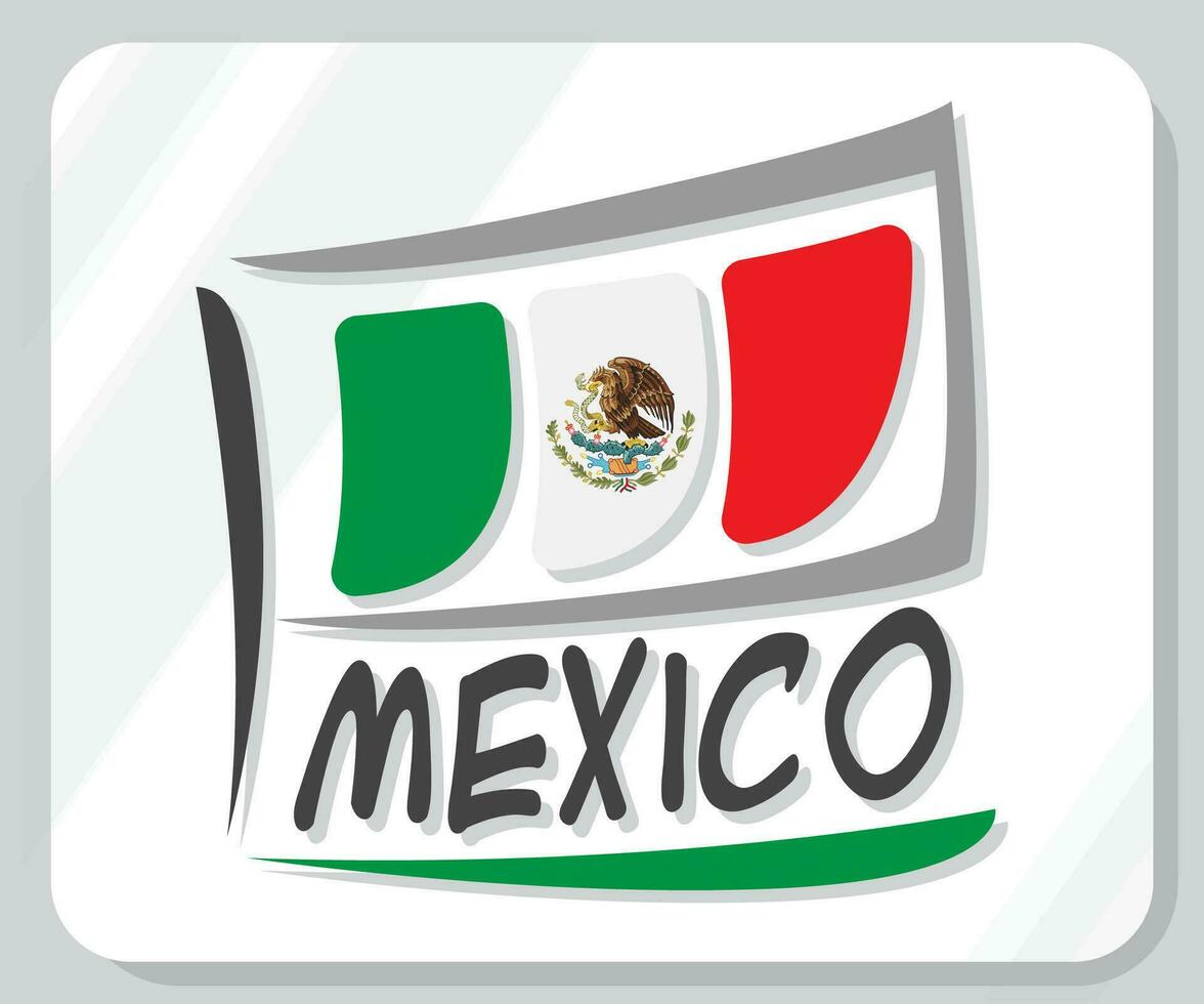 Mexico grafisch trots vlag icoon vector