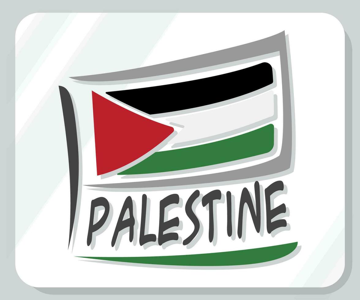 Palestina grafisch trots vlag icoon vector