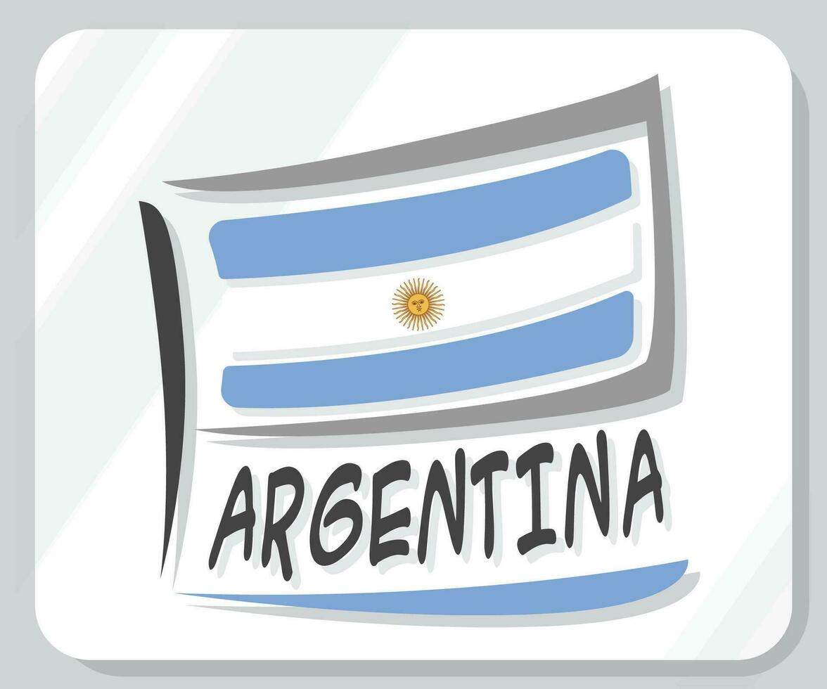 Argentinië grafisch trots vlag icoon vector