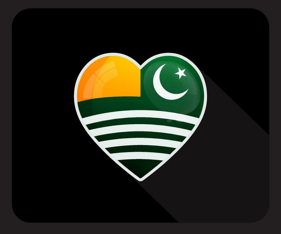 Kasjmir liefde trots vlag icoon vector