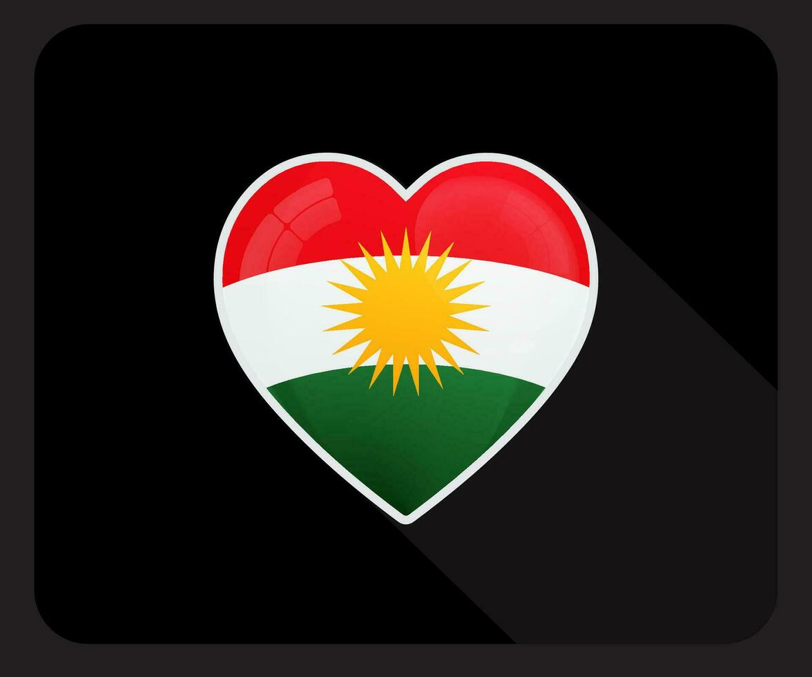 Koerdistan liefde trots vlag icoon vector