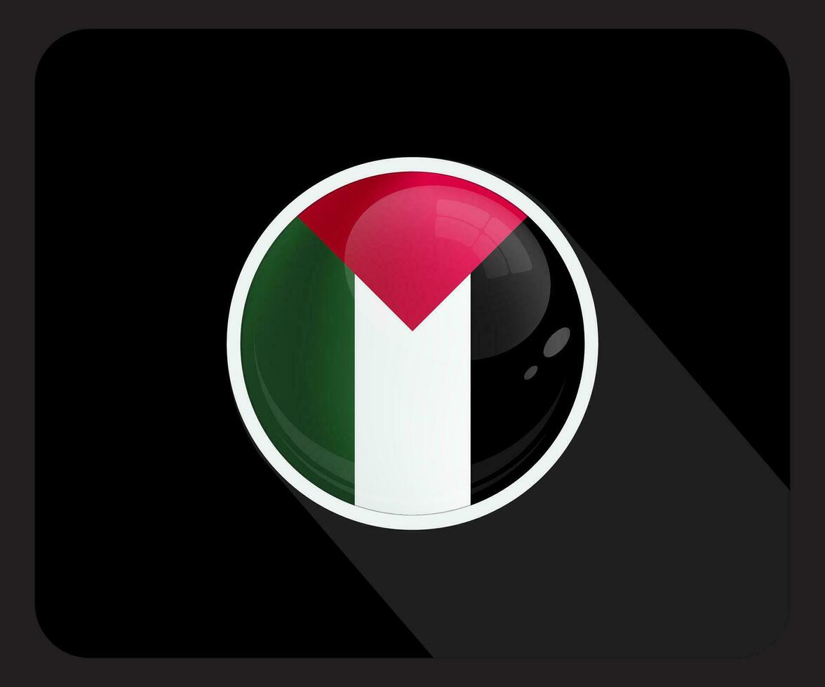 Palestina glanzend cirkel vlag icoon vector