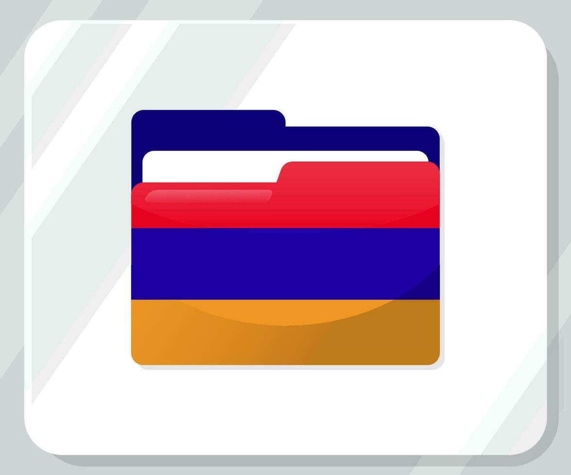 Armenië glanzend map vlag icoon vector