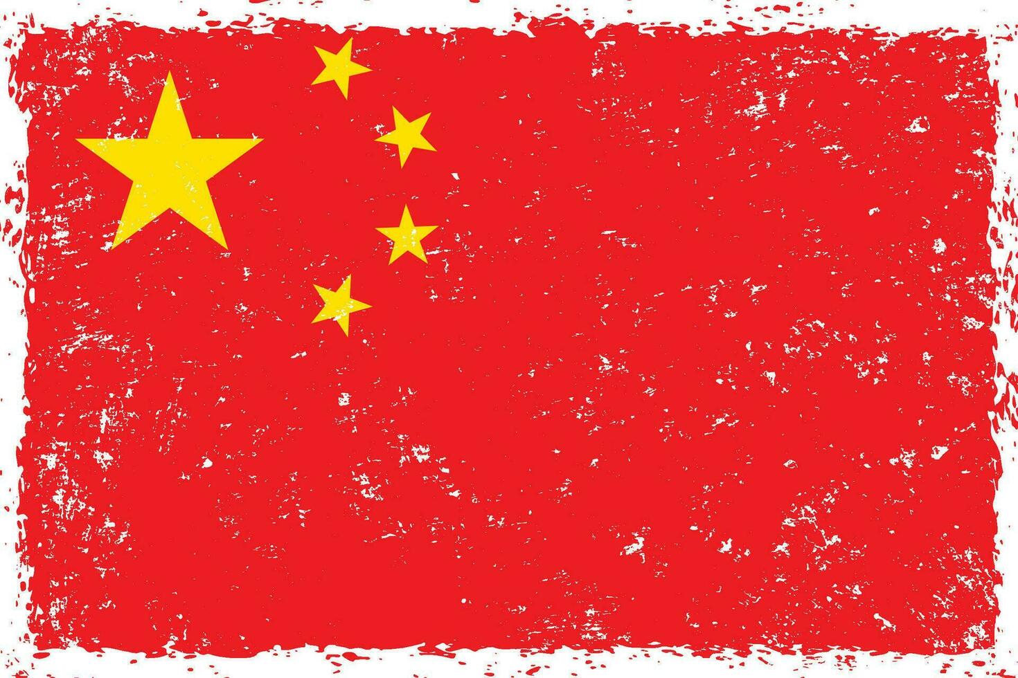China vlag grunge verontrust stijl vector