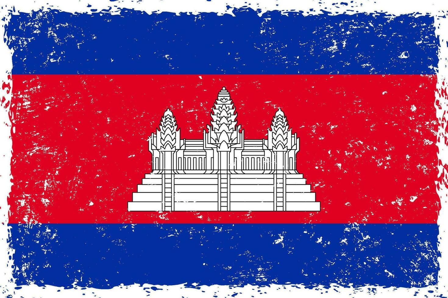 Cambodja vlag grunge verontrust stijl vector