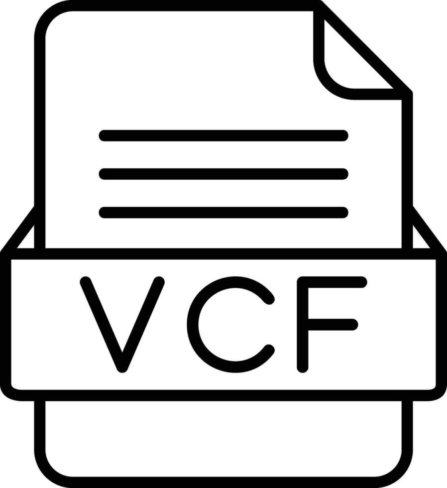 vcf het dossier formaat lijn icoon vector