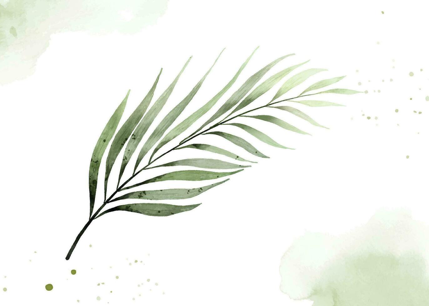 palm blad waterverf schilderij geïsoleerd Aan wit achtergrond vector