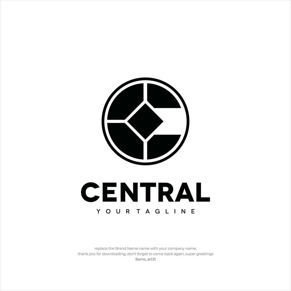 centraal bedrijf logo brief c ontwerp sjabloon premie ontwerp vector