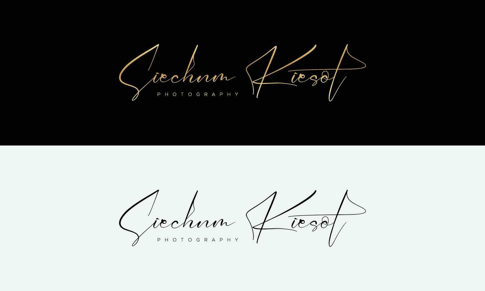 handschrift fotografie logo sjabloon vector. handtekening logo concept vector