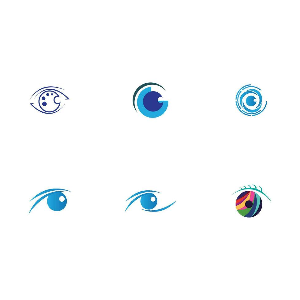 contact lenzen oog visie vonk kleurrijk logo ontwerp inspiratie vector