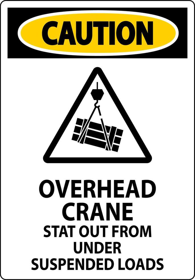 voorzichtigheid teken, overhead kraan geschorst ladingen vector