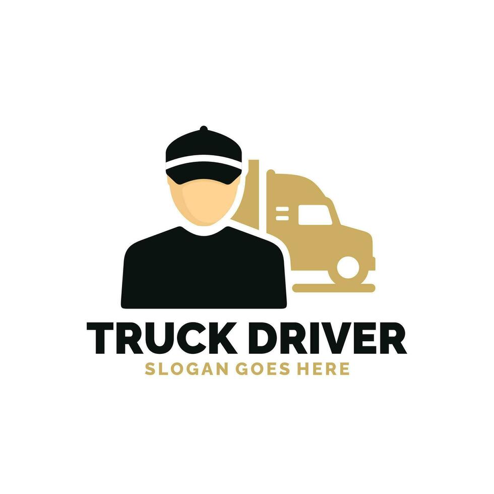 vrachtauto bestuurder logo ontwerp vector illustratie