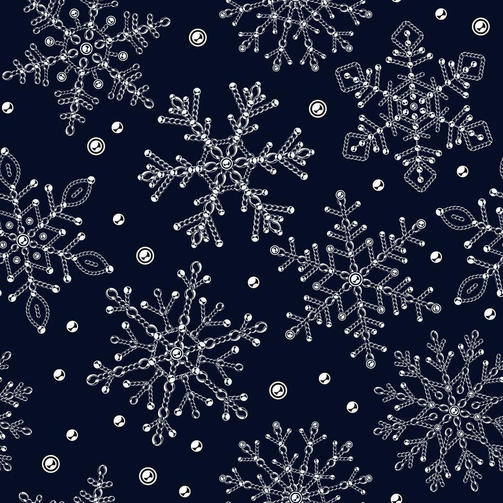 monochroom winter patroon met sieraden sneeuwvlok vector